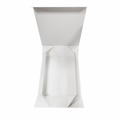 Caja de papel plana dura de papel modificada para requisitos particulares blanca de Flip Top String Ribbon Handle de las cajas de regalo de la cartulina de la cinta plegable de la caja del regalo