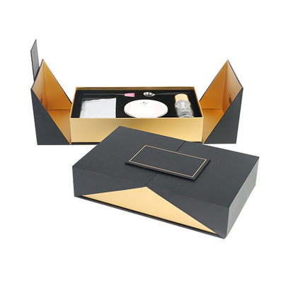 Caja de regalo magnética plegable de empaquetado de la extensión de lujo doble de la pestaña los 35*35*35cm
