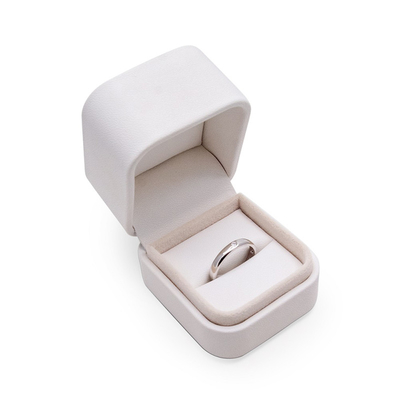 comprar Boda de cuero Ring Box Silver Stamping del joyero magnético del terciopelo de CMYK 4C online manufacture
