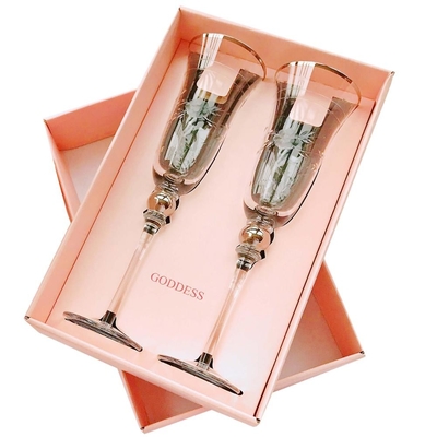 comprar Caja de regalo de las copas de vino del tablero de marfil de Pantone que empaqueta con la manija de la cuerda de los PP online manufacture