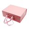 Caja de papel plana dura de papel modificada para requisitos particulares de lujo de Flip Top String Ribbon Handle de las cajas de regalo de la cartulina de la cinta plegable de la caja del regalo