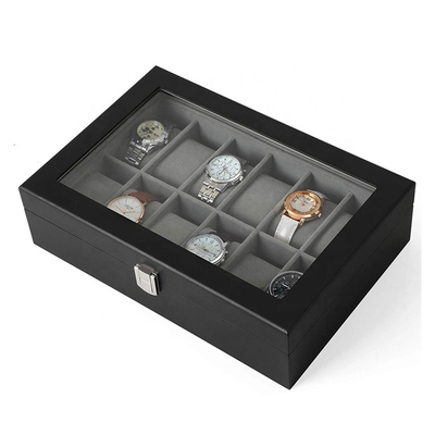 Joyero de cristal EVA Insert del reloj del regalo del tablero del MDF de la madera dura
