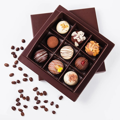 Cajas de regalo de cartón duro de cinta de macarrón de lujo para galletas de Navidad