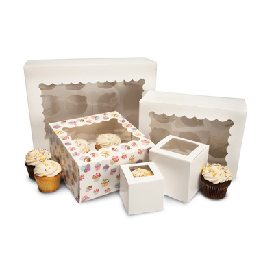 Solo Mini Kraft Paper Cupcake Cake encajona 2 4 6 12 agujeros para la Navidad de la boda