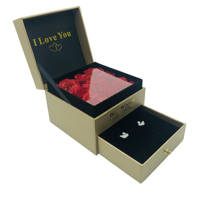 Las cajas de la flor de la cartulina del cajón en offset la caja de regalo de lujo de la flor de la impresión 1