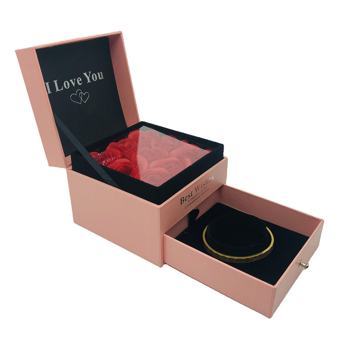 Las cajas de la flor de la cartulina del cajón en offset la caja de regalo de lujo de la flor de la impresión 0