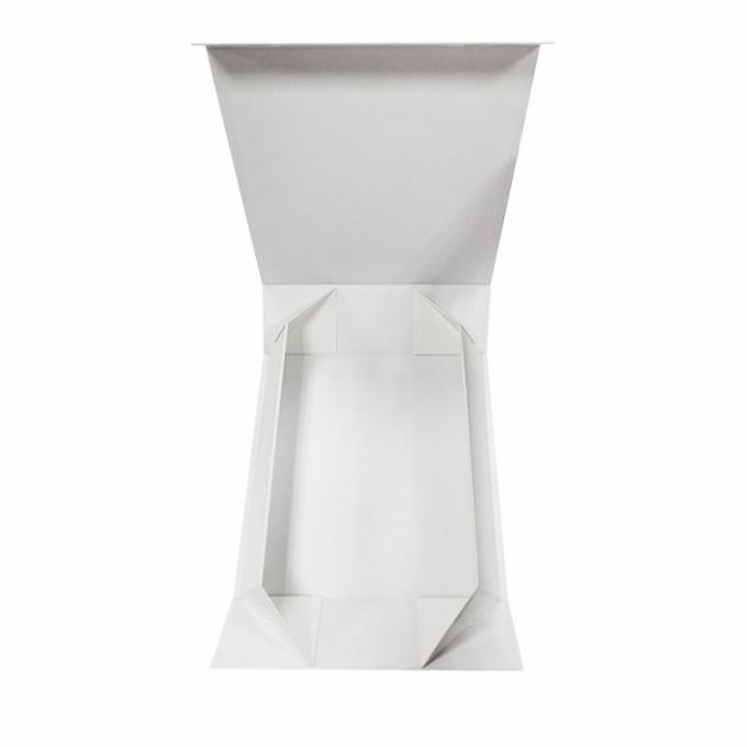 Caja de papel plana dura de papel modificada para requisitos particulares blanca de Flip Top String Ribbon Handle de las cajas de regalo de la cartulina de la cinta plegable de la caja del regalo 1
