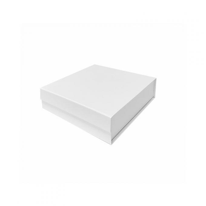 Caja de papel plana dura de papel modificada para requisitos particulares blanca de Flip Top String Ribbon Handle de las cajas de regalo de la cartulina de la cinta plegable de la caja del regalo 0