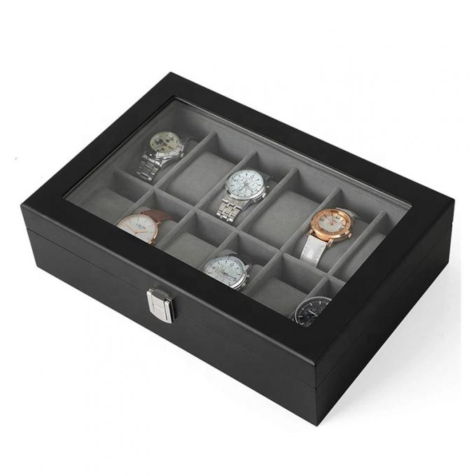 Joyero de cristal EVA Insert del reloj del regalo del tablero del MDF de la madera dura 1