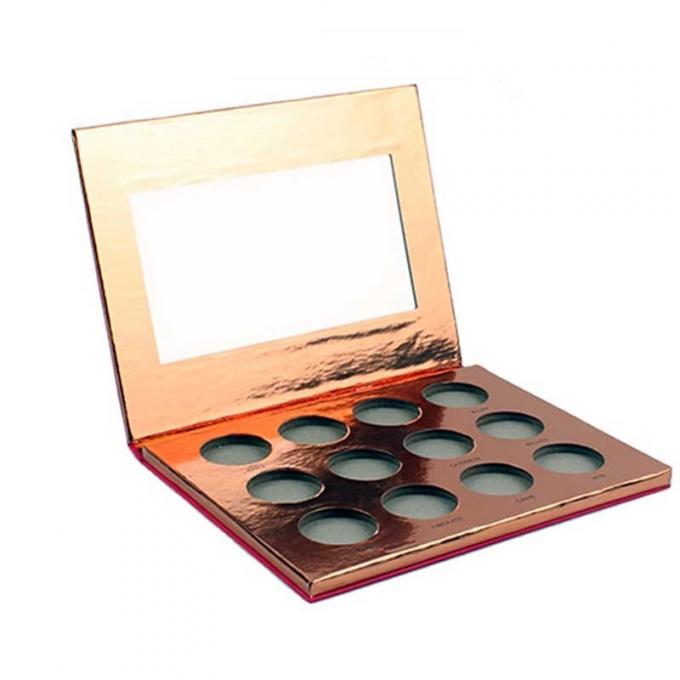 Caja de cartón del rectángulo de la paleta vacía del sombreador de ojos del color de PMS que brilla 2