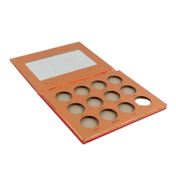 Caja de cartón del rectángulo de la paleta vacía del sombreador de ojos del color de PMS que brilla 1