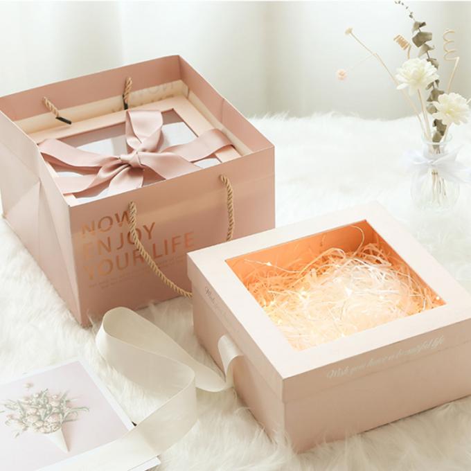 cajas de presentación de la flor de la cartulina de los 20*12cm con el barniz ULTRAVIOLETA de las tapas 2