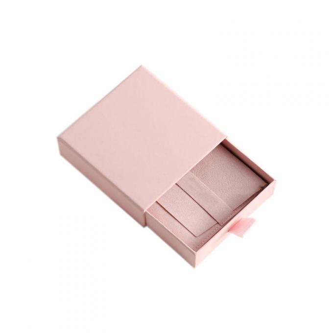 Cajas de regalo de desplazamiento del cajón de la caja 2m m de Gray Pink Velvet Magnetic Jewelry 1