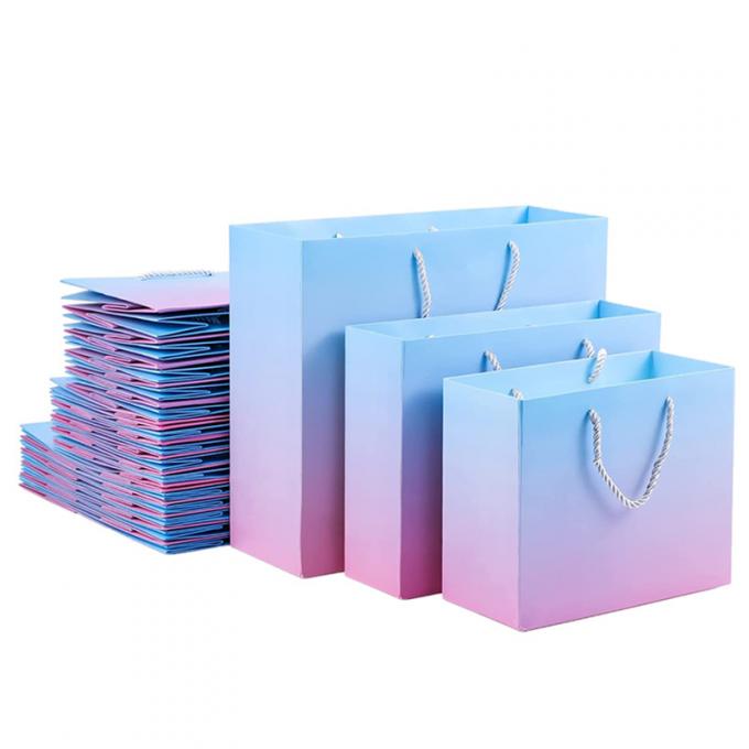 El efecto del holograma imprimió las bolsas de papel con la manija Pantone de la cinta 2