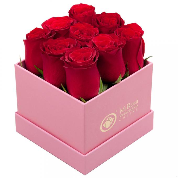 cajas de cartón cuadradas del regalo de la flor 128g con las tapas CMYK 2