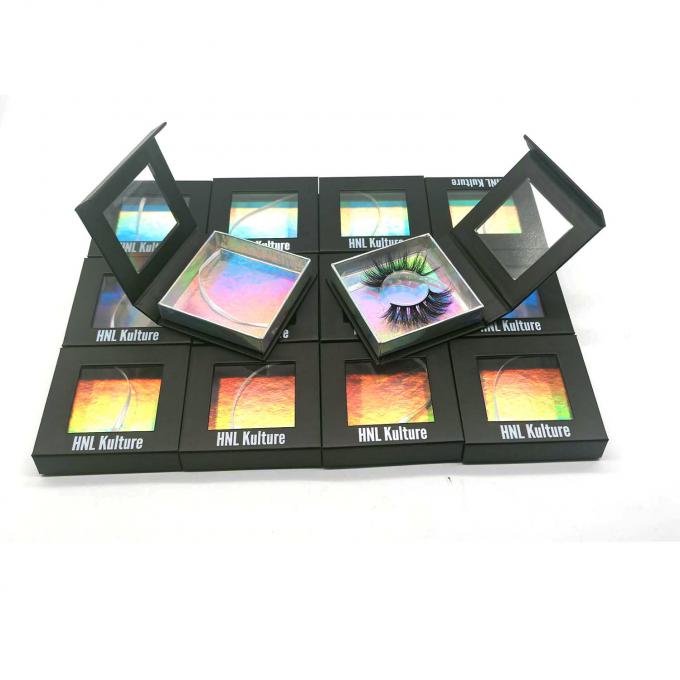 impresión ULTRAVIOLETA de Lash Magnetic Window Box Packaging del ojo 600gsm 0