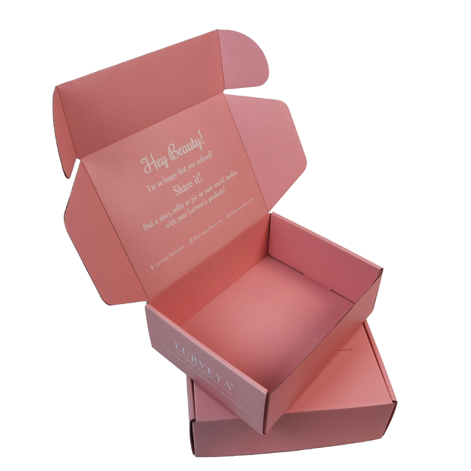 Capa acuosa de Flip Cosmetic Packaging Paper Box de la cartulina rosada del pdf AI 0