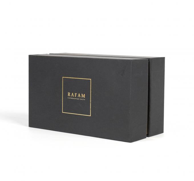 Caja de cartón del aceite esencial del negro de CMYK con la tapa 2.5m m 1
