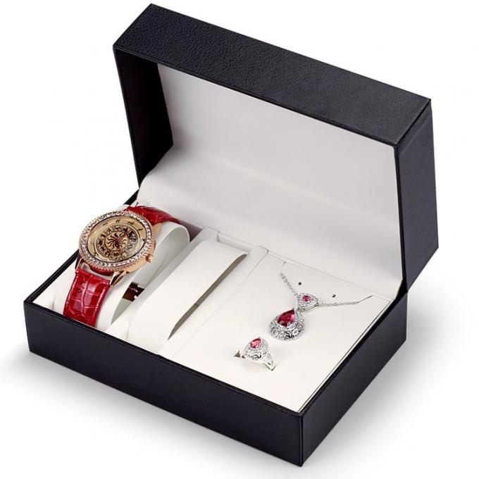 F Flauta Embalaje de cartón Reloj Cajas de regalo Inserto de flocado 0